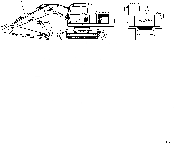 Схема запчастей Komatsu PC200-8 - ЛОГОТИП KOMATSU(СТРЕЛА И ПРОТИВОВЕС) МАРКИРОВКА