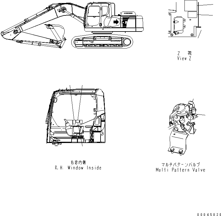 Схема запчастей Komatsu PC200-8 - ПЛАСТИНА (MULTI PATTERN) (ISO/ЭКСКАВАТ.) МАРКИРОВКА