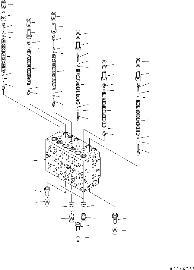 Схема запчастей Komatsu PC200-8 - ОСНОВН. КЛАПАН (/7) ОСНОВН. КОМПОНЕНТЫ И РЕМКОМПЛЕКТЫ