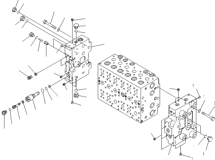 Схема запчастей Komatsu PC200-8 - ОСНОВН. КЛАПАН (7/7)(№-) ОСНОВН. КОМПОНЕНТЫ И РЕМКОМПЛЕКТЫ