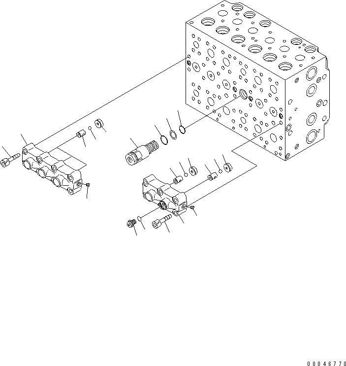 Схема запчастей Komatsu PC200-8 - ОСНОВН. КЛАПАН (-АКТУАТОР) (/) ОСНОВН. КОМПОНЕНТЫ И РЕМКОМПЛЕКТЫ