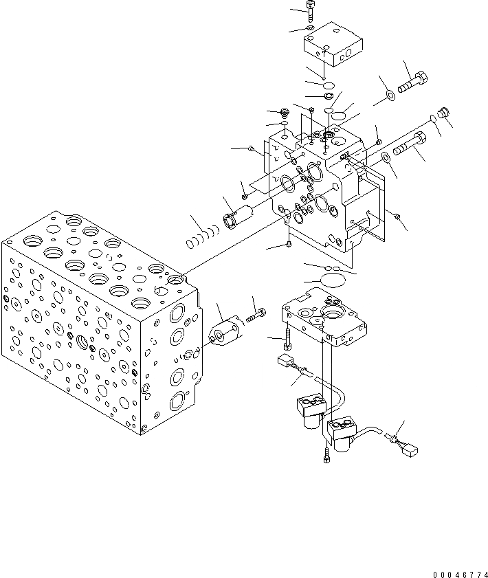 Схема запчастей Komatsu PC200-8 - ОСНОВН. КЛАПАН (-АКТУАТОР) (/) ОСНОВН. КОМПОНЕНТЫ И РЕМКОМПЛЕКТЫ