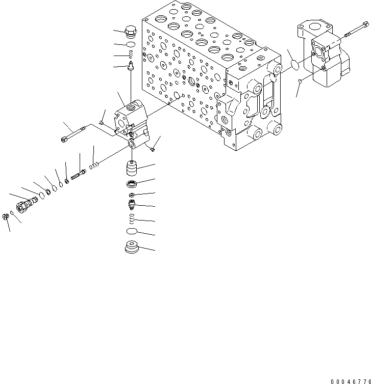 Схема запчастей Komatsu PC200-8 - ОСНОВН. КЛАПАН (-АКТУАТОР) (/) ОСНОВН. КОМПОНЕНТЫ И РЕМКОМПЛЕКТЫ