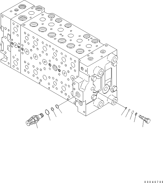 Схема запчастей Komatsu PC200-8 - ОСНОВН. КЛАПАН (-АКТУАТОР) (/) ОСНОВН. КОМПОНЕНТЫ И РЕМКОМПЛЕКТЫ