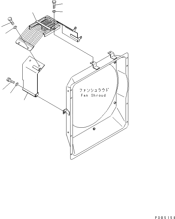 Схема запчастей Komatsu PC200-6S - ЗАЩИТА ВЕНТИЛЯТОРА (CUMMINS)(№9-) СИСТЕМА ОХЛАЖДЕНИЯ