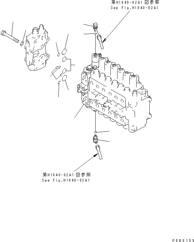 Схема запчастей Komatsu PC200-6S - ОСНОВН. КЛАПАН (СОЕДИНИТЕЛЬН. ЧАСТИ) ( АКТУАТОР) (КОМПЛЕКТ)(№8-899) ГИДРАВЛИКА