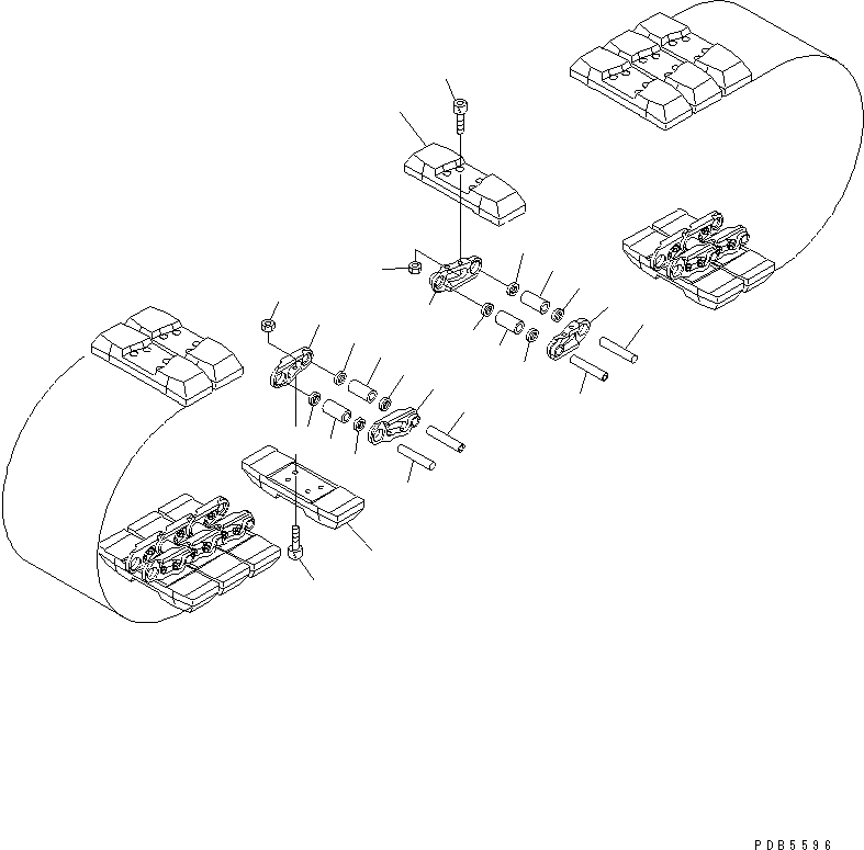 Схема запчастей Komatsu PC200-6S - ГУСЕНИЦЫ (РЕЗИН. ПОДУШКА ТИП) (ROADLINER) (MM ШИР.) ХОДОВАЯ