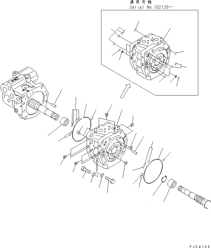 Схема запчастей Komatsu PC200-6S - ОСНОВН. НАСОС (/)(№9-) ОСНОВН. КОМПОНЕНТЫ И РЕМКОМПЛЕКТЫ