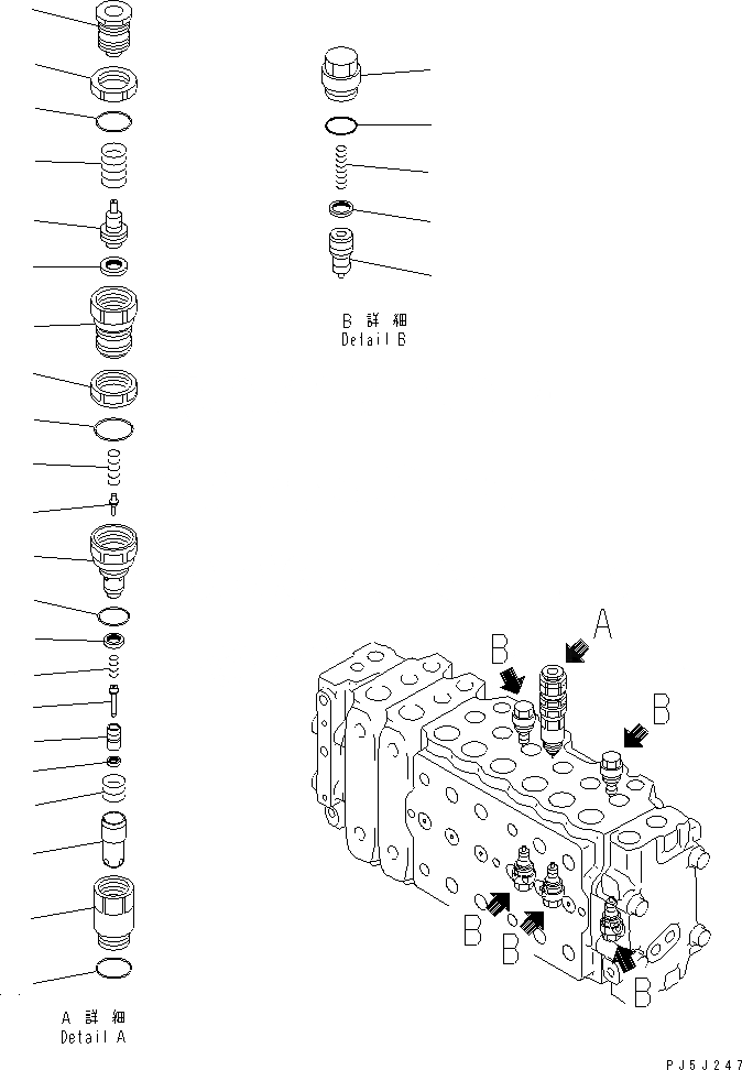 Схема запчастей Komatsu PC200-6S - ОСНОВН. КЛАПАН (-АКТУАТОР) (/)(№997-) ОСНОВН. КОМПОНЕНТЫ И РЕМКОМПЛЕКТЫ