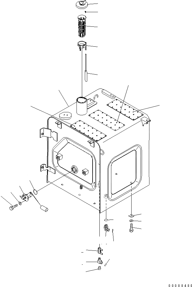 Схема запчастей Komatsu PC200-8 - ТОПЛИВН. БАК. (ДЛЯ ТОПЛИВН. REFILL НАСОС)(№79-) ТОПЛИВН. БАК. AND КОМПОНЕНТЫ