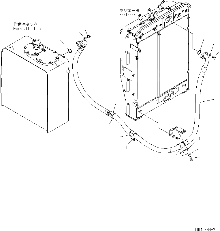 Схема запчастей Komatsu PC200-8 - МАСЛООХЛАДИТЕЛЬ ЛИНИИ(№-) ГИДРАВЛИКА