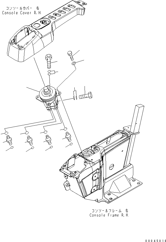 Схема запчастей Komatsu PC200-8 - КАБИНА (ПОЛ) (КЛАПАН¤ ПРАВ.)(№-) КАБИНА ОПЕРАТОРА И СИСТЕМА УПРАВЛЕНИЯ