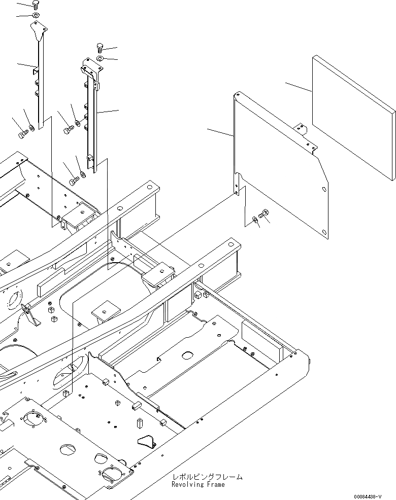 Схема запчастей Komatsu PC200-8 - КАБИНА РАМА (WEBASTO ОБОГРЕВАТЕЛЬ. СПЕЦ-Я.)(№8-) ЧАСТИ КОРПУСА