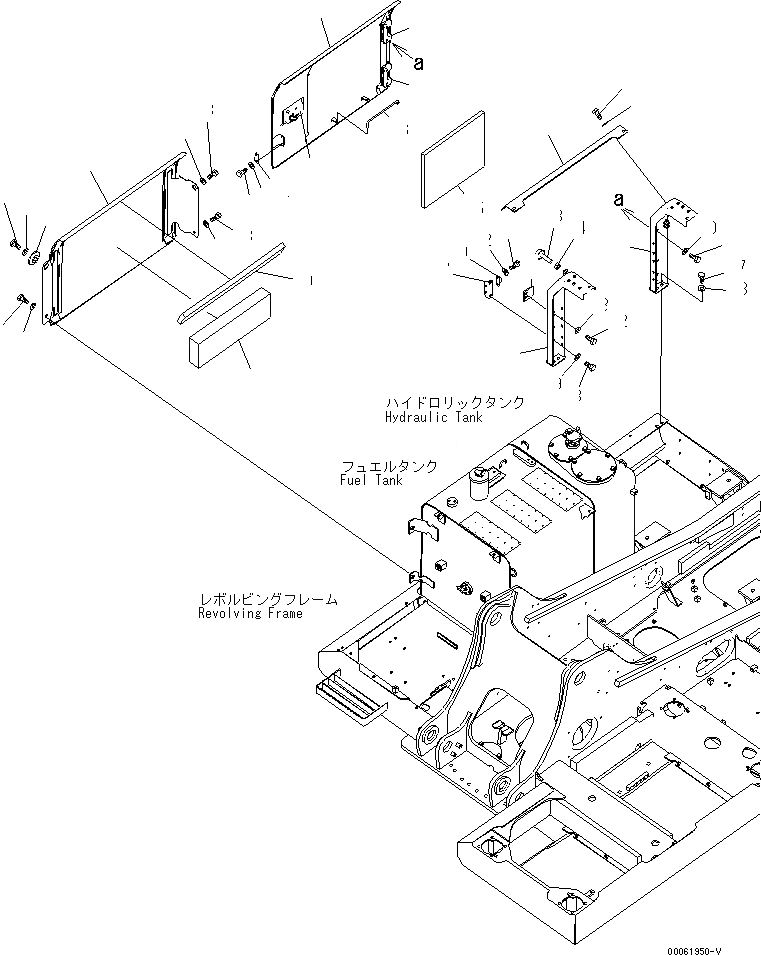 Схема запчастей Komatsu PC200-8 - БОКОВ. КРЫШКА¤ ПРАВ.(№-) ЧАСТИ КОРПУСА