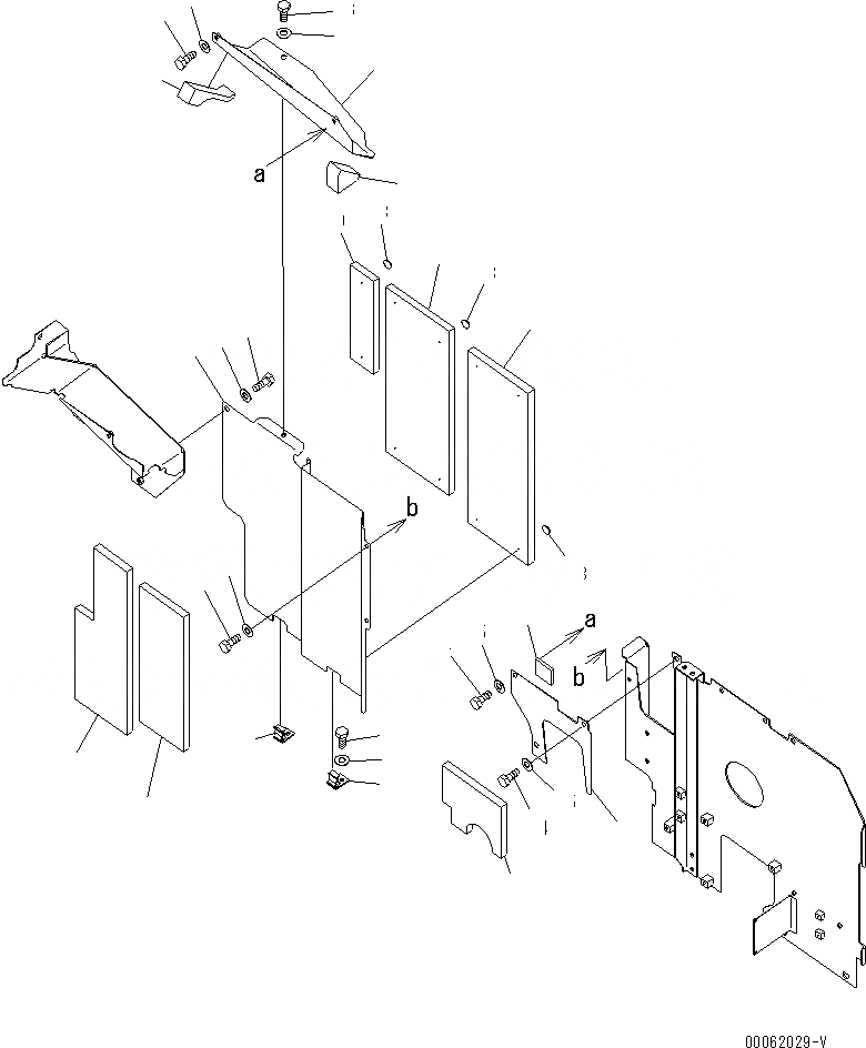 Схема запчастей Komatsu PC200-8 - ПЕРЕГОРОДКА. (MIDDLE) (С КОНДИЦИОНЕРОМ)(№-) ЧАСТИ КОРПУСА