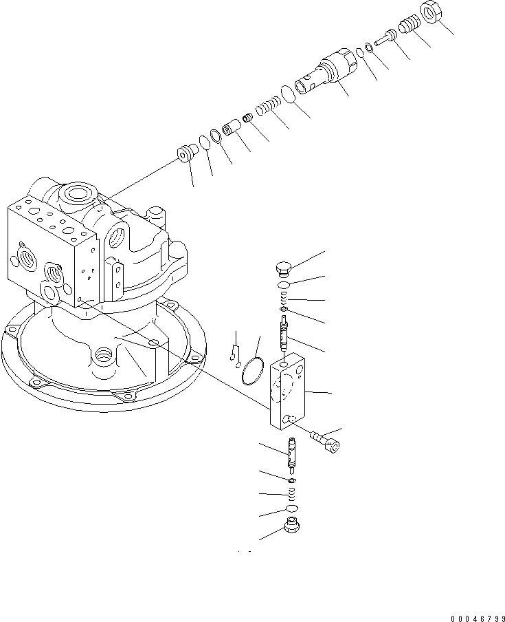 Схема запчастей Komatsu PC200-8 - МОТОР ПОВОРОТА (/)(№-) ОСНОВН. КОМПОНЕНТЫ И РЕМКОМПЛЕКТЫ