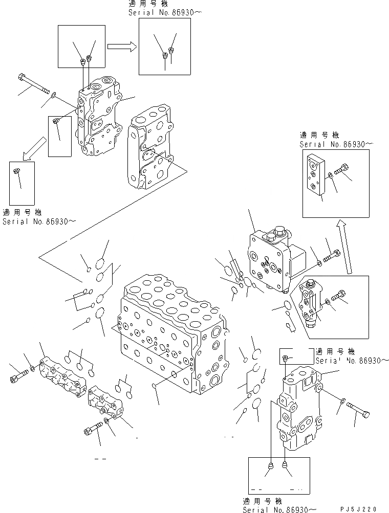 Схема запчастей Komatsu PC200-6Z - ОСНОВН. КЛАПАН (-АКТУАТОР) (/)(№89-9998) ОСНОВН. КОМПОНЕНТЫ И РЕМКОМПЛЕКТЫ