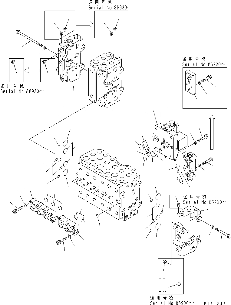 Схема запчастей Komatsu PC200-6Z - ОСНОВН. КЛАПАН (-АКТУАТОР) (/)(№89-9998) ОСНОВН. КОМПОНЕНТЫ И РЕМКОМПЛЕКТЫ