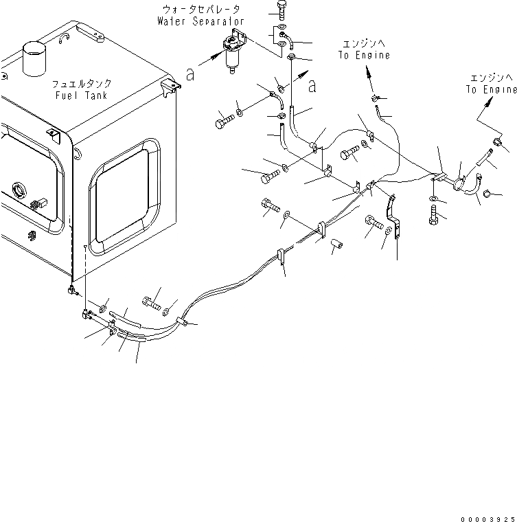 Схема запчастей Komatsu PC200-7 - ТОПЛИВОПРОВОД.(№-) ТОПЛИВН. БАК. AND КОМПОНЕНТЫ