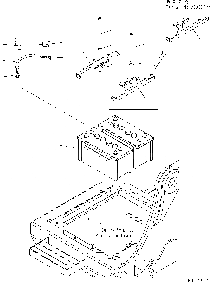 Схема запчастей Komatsu PC200-7 - АККУМУЛЯТОР (ER) ЭЛЕКТРИКА