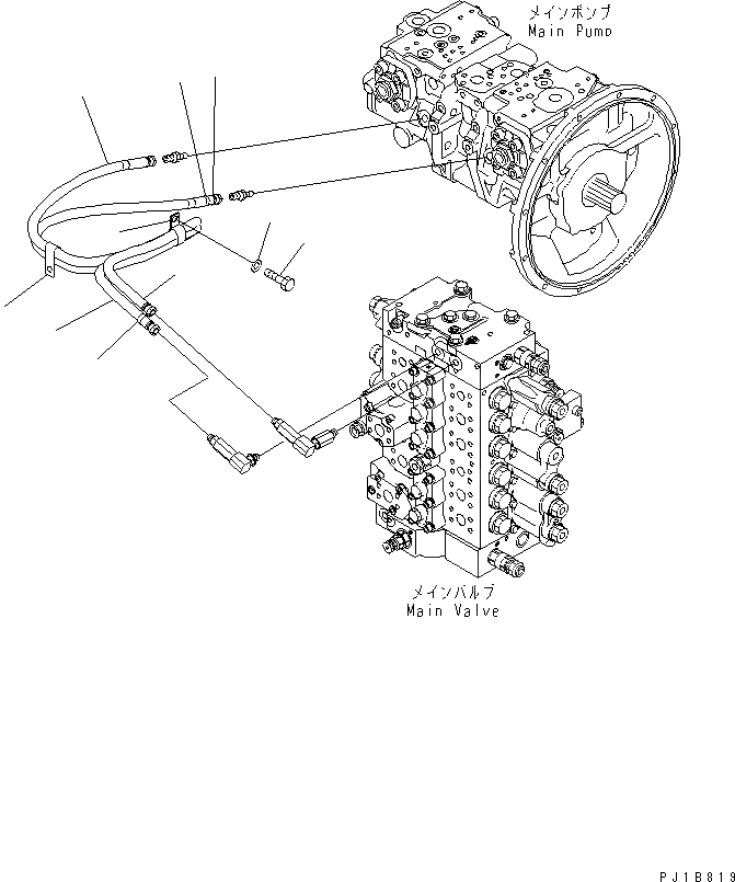 Схема запчастей Komatsu PC200-7 - LS ТРУБЫ ГИДРАВЛИКА