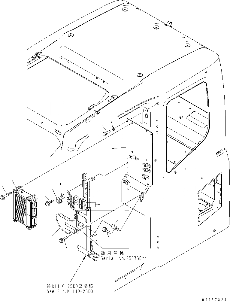 Схема запчастей Komatsu PC200-7 - ОСНОВН. КОНСТРУКЦИЯ (КАБИНА) (ПАНЕЛЬ) (БЕЗ КОНДИЦ. ВОЗДУХА)(№-) КАБИНА ОПЕРАТОРА И СИСТЕМА УПРАВЛЕНИЯ