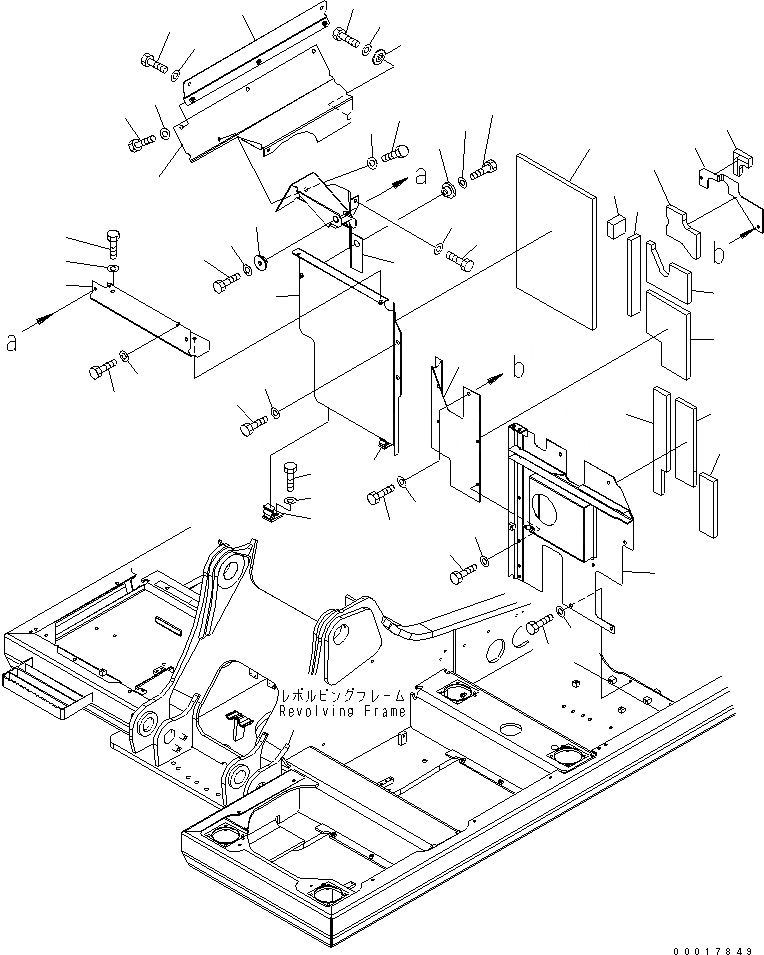 Схема запчастей Komatsu PC200-7 - ПЕРЕГОРОДКА. (КАБИНА)(№-) ЧАСТИ КОРПУСА