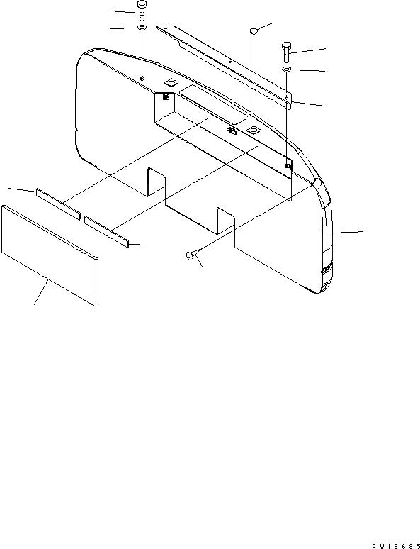 Схема запчастей Komatsu PC200-7 - ПРОТИВОВЕС ЧАСТИ КОРПУСА