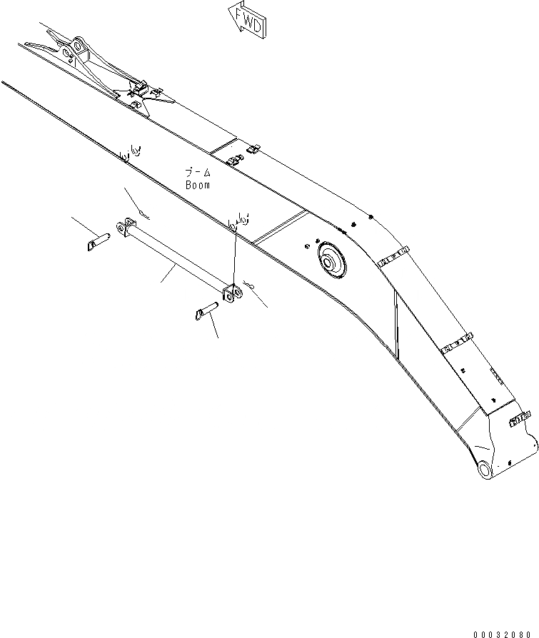 Схема запчастей Komatsu PC200-7 - СТРЕЛА (ROD) (ДЛЯ SUPER УДЛИНН. РУКОЯТЬ И СТРЕЛА) (M)(№88-) РАБОЧЕЕ ОБОРУДОВАНИЕ