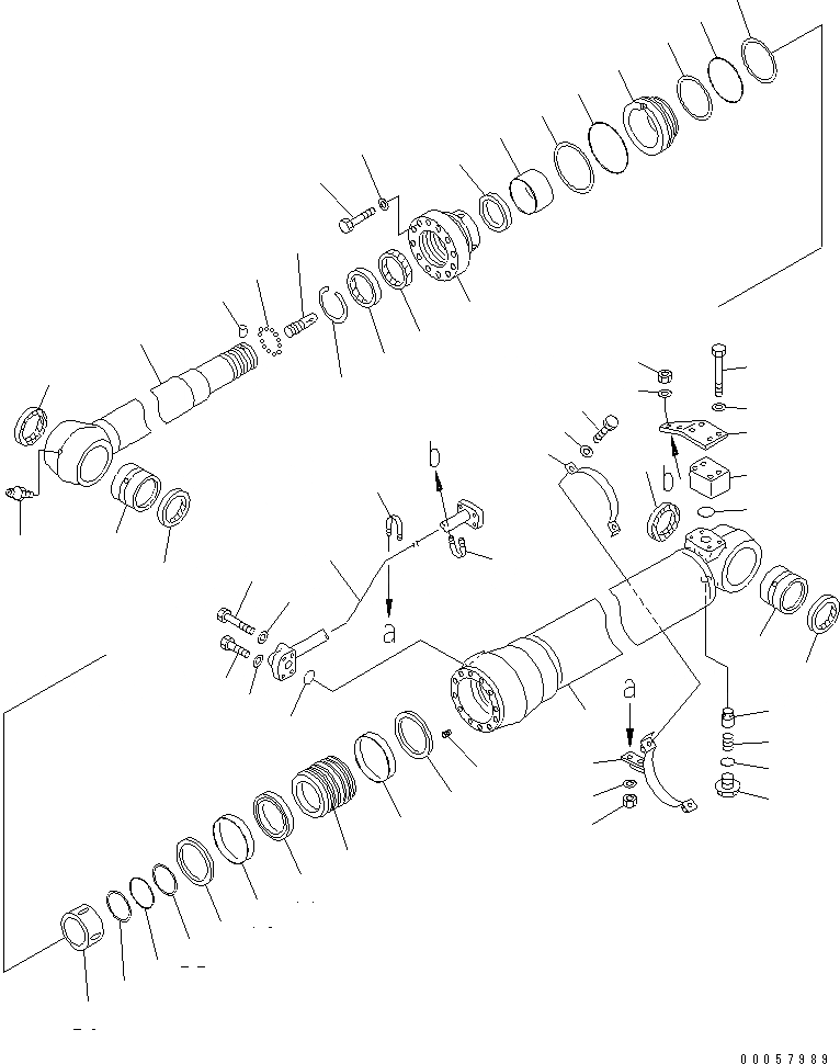 Схема запчастей Komatsu PC200-7 - ЦИЛИНДР РУКОЯТИ(№8-) ОСНОВН. КОМПОНЕНТЫ И РЕМКОМПЛЕКТЫ