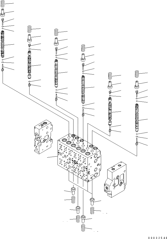 Схема запчастей Komatsu PC200-7 - УПРАВЛЯЮЩ. КЛАПАН (/)(№88-) ОСНОВН. КОМПОНЕНТЫ И РЕМКОМПЛЕКТЫ