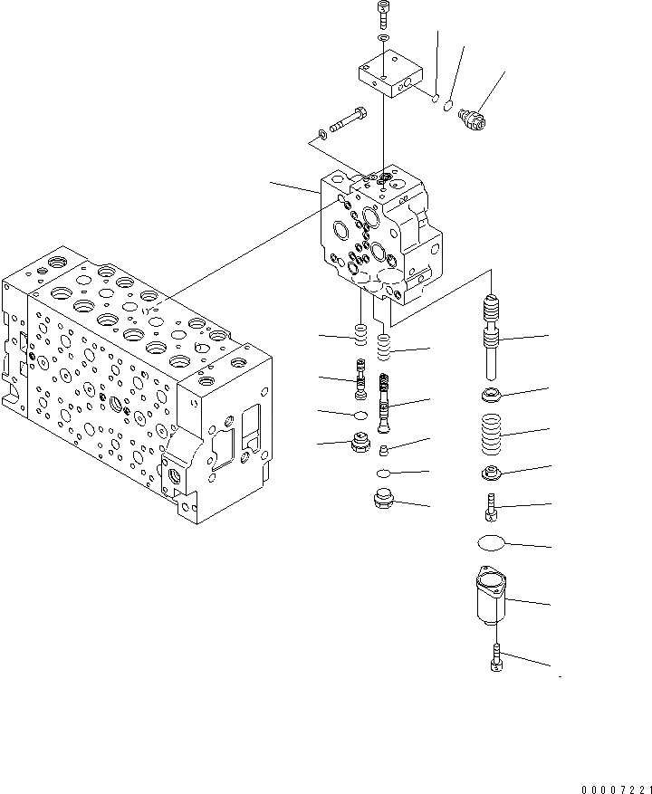 Схема запчастей Komatsu PC200-7 - УПРАВЛЯЮЩ. КЛАПАН (/)(№88-) ОСНОВН. КОМПОНЕНТЫ И РЕМКОМПЛЕКТЫ