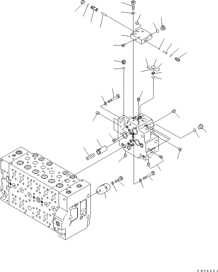 Схема запчастей Komatsu PC200-7 - УПРАВЛЯЮЩ. КЛАПАН (/)(№88-) ОСНОВН. КОМПОНЕНТЫ И РЕМКОМПЛЕКТЫ