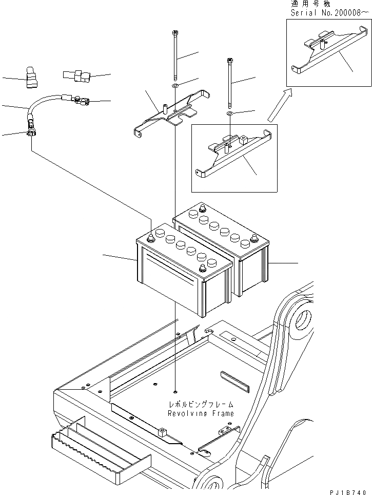 Схема запчастей Komatsu PC200-7-AP - АККУМУЛЯТОР (ER) ЭЛЕКТРИКА