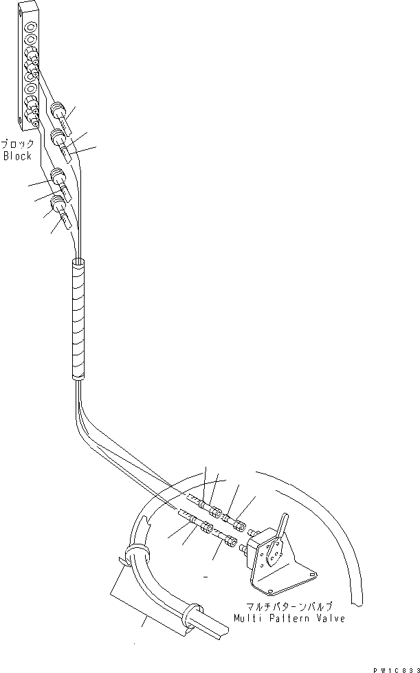 Схема запчастей Komatsu PC200-7-AP - MULTI PATTERN КЛАПАН (ШЛАНГИ) ( WAY) ГИДРАВЛИКА
