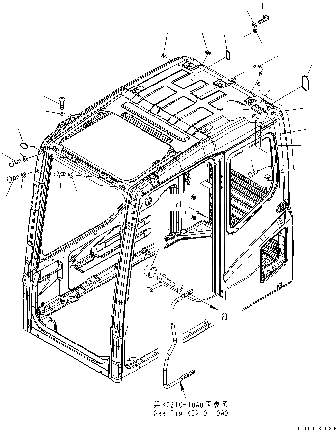 Схема запчастей Komatsu PC200-7-AP - КАБИНА (БОЛТ И АНТЕННА)(№-) КАБИНА ОПЕРАТОРА И СИСТЕМА УПРАВЛЕНИЯ