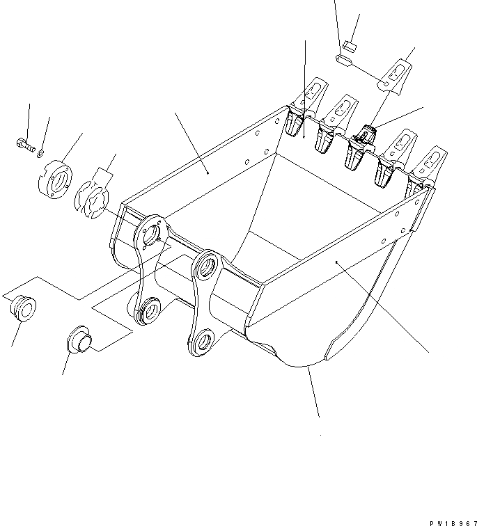 Схема запчастей Komatsu PC200-7-AP - КОВШ¤ .8M (CECE .7M)¤ MM (ВЕРТИКАЛЬН. ПАЛЕЦ) (С РЕГУЛЯТОРОМ) РАБОЧЕЕ ОБОРУДОВАНИЕ