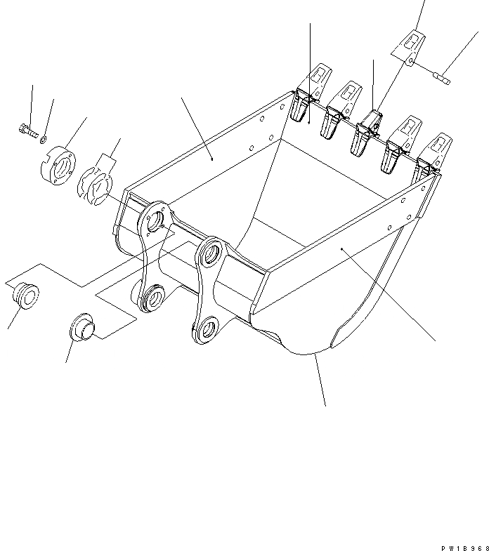 Схема запчастей Komatsu PC200-7-AP - КОВШ¤ .8M (CECE .7M)¤ MM (ГОРИЗОНТАЛЬН. ПАЛЕЦ) (С РЕГУЛЯТОРОМ) РАБОЧЕЕ ОБОРУДОВАНИЕ