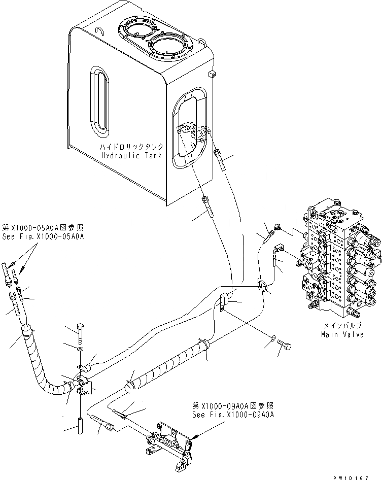 Схема запчастей Komatsu PC200-7-AP - РУКОЯТЬ CRANE (ВОЗВРАТН. ЛИНИЯ)(№97-) СПЕЦ. ОПЦИИ