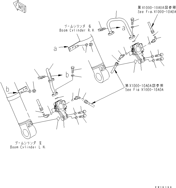 Схема запчастей Komatsu PC200-7-AP - РУКОЯТЬ CRANE (ЦИЛИНДР СТРЕЛЫ) (ГЛАВН. КЛАПАН)(№97-) СПЕЦ. ОПЦИИ