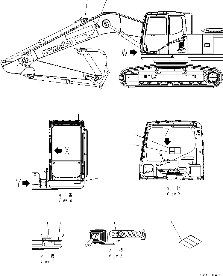 Схема запчастей Komatsu PC200-7-AP - РУКОЯТЬ CRANE (ТАБЛИЧКИ) ( АКТУАТОР)(№-97) СПЕЦ. ОПЦИИ