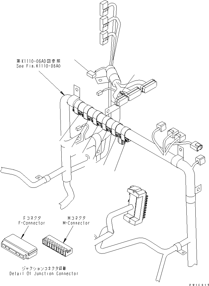 Схема запчастей Komatsu PC200-7-AP - ПРОВОДКА (СОЕДИНЕНИЕ) (ДЛЯ ПОДАЮЩ.) ОСНОВН. КОМПОНЕНТЫ И РЕМКОМПЛЕКТЫ