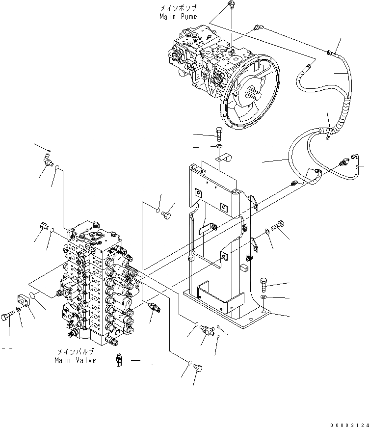 Схема запчастей Komatsu PC200-7-AA - ОСНОВН. КЛАПАН (КОРПУС КЛАПАНА) (СПЕЦИФ-Я С ОТВАЛОМ) ГИДРАВЛИКА