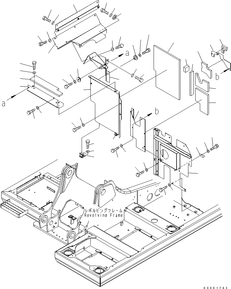 Схема запчастей Komatsu PC200-7-AA - ПЕРЕГОРОДКА. (КАБИНА) (DUST ЗАЩИТА СПЕЦ-Я.)(№-) ЧАСТИ КОРПУСА