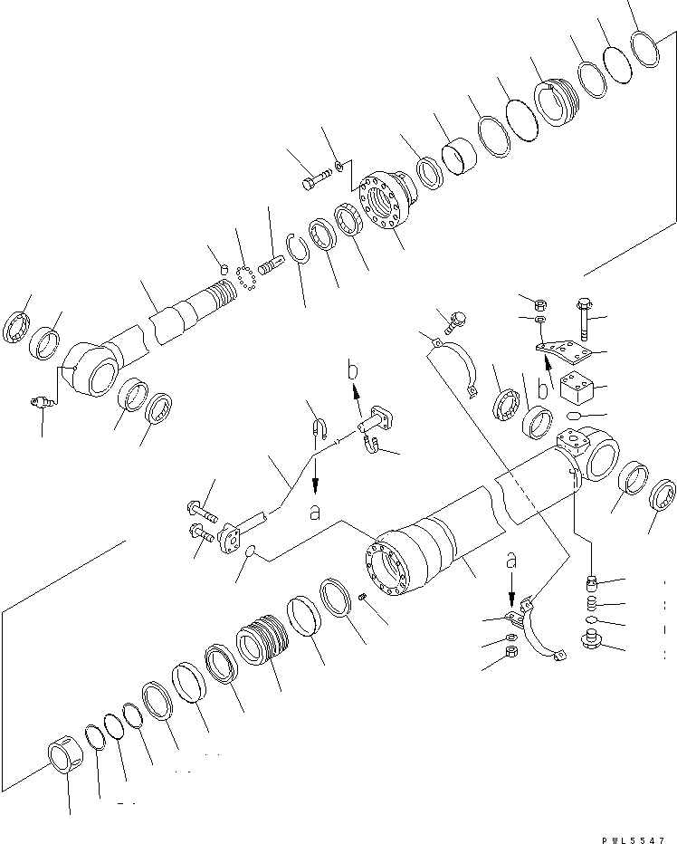 Схема запчастей Komatsu PC200-7-AA - ЦИЛИНДР РУКОЯТИ ОСНОВН. КОМПОНЕНТЫ И РЕМКОМПЛЕКТЫ