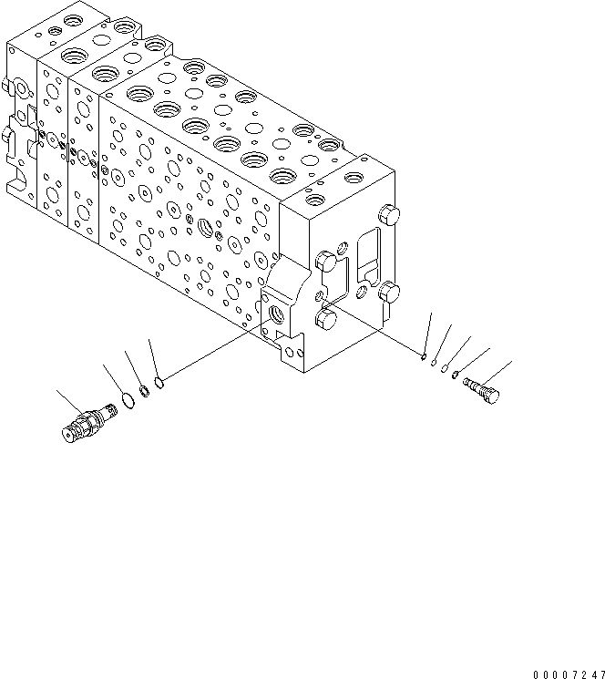 Схема запчастей Komatsu PC200-7-AA - ОСНОВН. КЛАПАН (-АКТУАТОР) (/) ОСНОВН. КОМПОНЕНТЫ И РЕМКОМПЛЕКТЫ