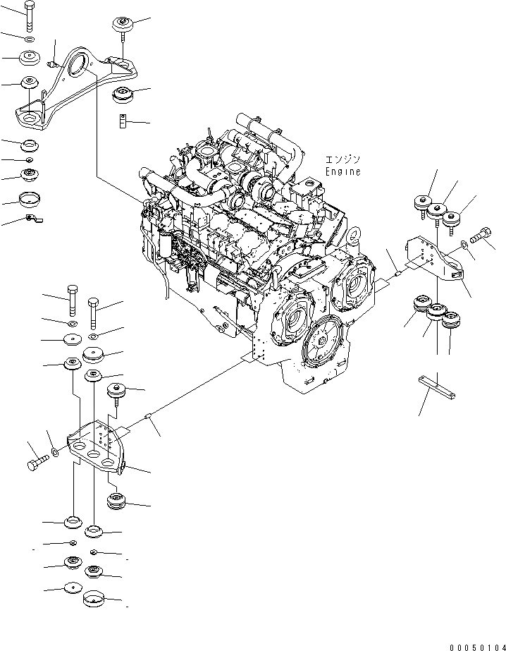 Схема запчастей Komatsu PC2000-8 - КРЕПЛЕНИЕ ДВИГАТЕЛЯ(№-) КОМПОНЕНТЫ ДВИГАТЕЛЯ