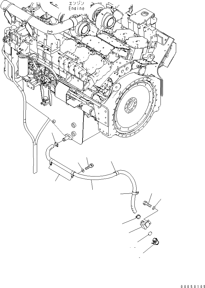 Схема запчастей Komatsu PC2000-8 - КРЕПЛЕНИЕ ДВИГАТЕЛЯ (ШЛАНГИ)(№-) КОМПОНЕНТЫ ДВИГАТЕЛЯ