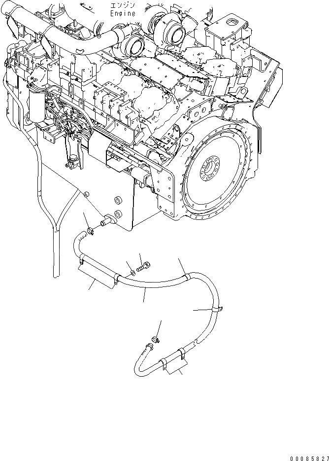 Схема запчастей Komatsu PC2000-8 - КРЕПЛЕНИЕ ДВИГАТЕЛЯ (ШЛАНГИ) (SERVICE ЦЕНТР.)(№-) КОМПОНЕНТЫ ДВИГАТЕЛЯ