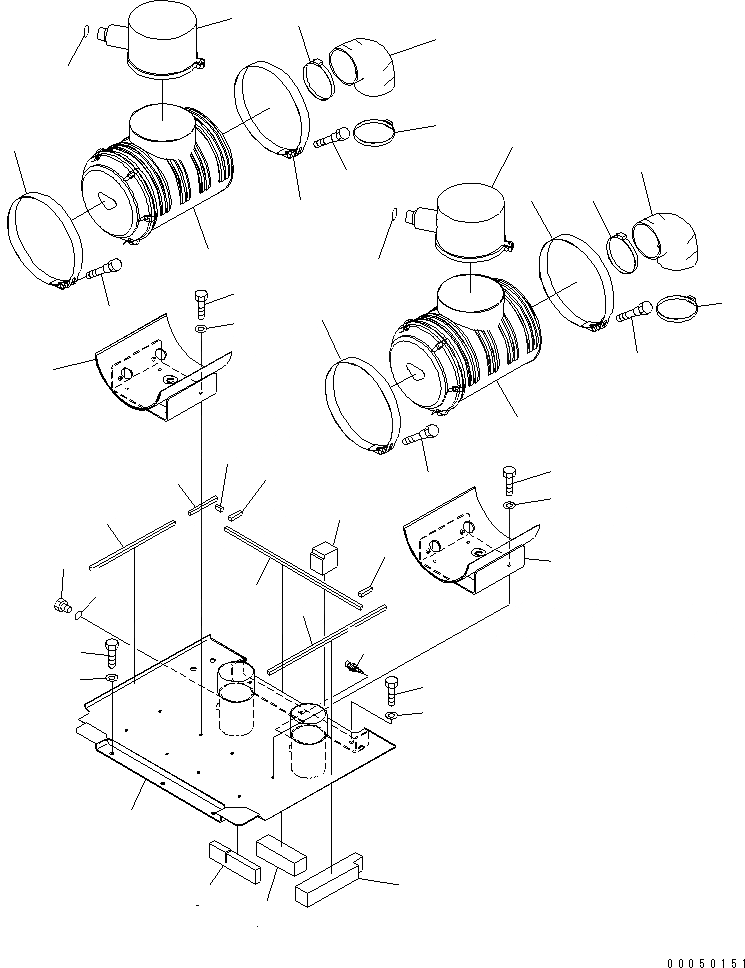 Схема запчастей Komatsu PC2000-8 - INTAKE И ВЫПУСКН. (INTAKE) (ВОЗДУХООЧИСТИТЕЛЬ И ПРЕФИЛЬТР)(№-) КОМПОНЕНТЫ ДВИГАТЕЛЯ